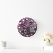 Lila Leiterplattenplatine Runde Wanduhr (Zuhause)