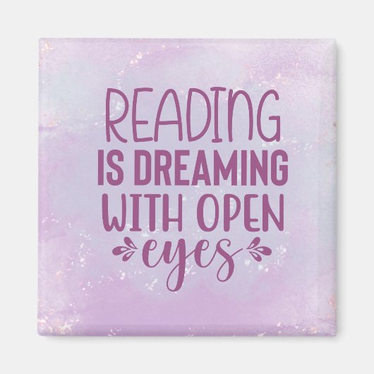 Lila Lektüre träumt mit offenen Augen Magnet (Vorne)