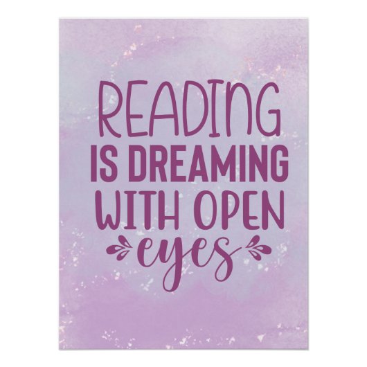 Lila Lektüre träumt mit Open Eyes Poster (Vorderseite)