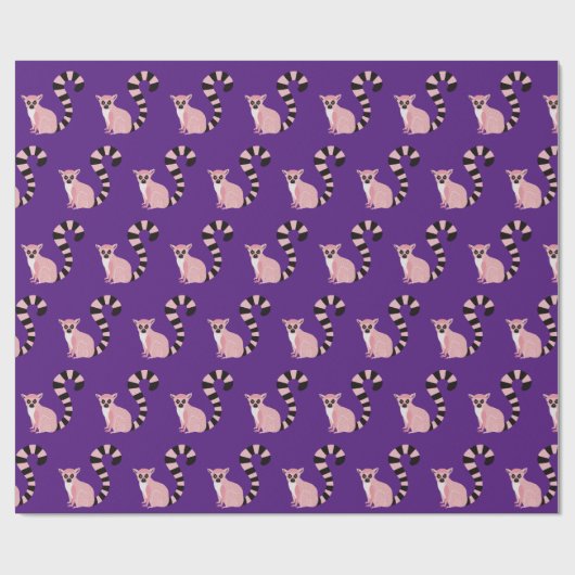 Lila Lemur Geschenkpapier (Flach)