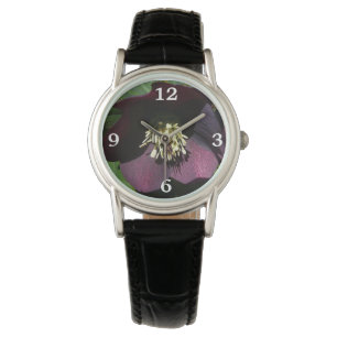Lila Lenten Rose Ostern Blume Armbanduhr