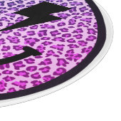 Lila Leopard Blitz Bolt Eyes Lächeln Schneidebrett (Ecke)