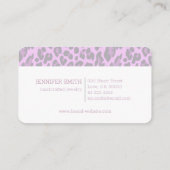 Lila Leopard Cat Animal Print Rockabildmuster Visitenkarte (Rückseite)