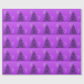 Lila Leopard Cheetah Weihnachtsbaum Geschenkpapier (Flach)