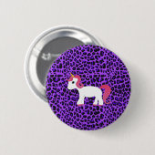 Lila Leopard des niedlichen Unicorn Button (Vorne & Hinten)