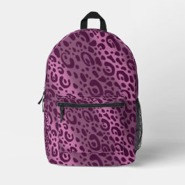 Lila Leopard-Druck-Backpack Bedruckter Rucksack