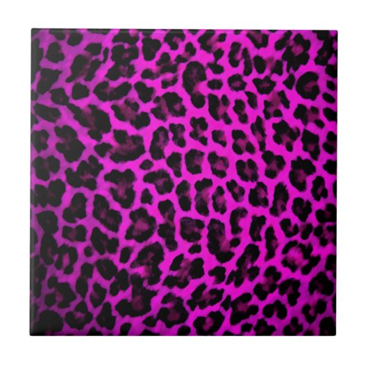 Lila Leopard-Druck Fliese (Vorderseite)