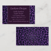 Lila Leopard-Druck-Geschäfts-Karte Visitenkarte (Vorne/Hinten)