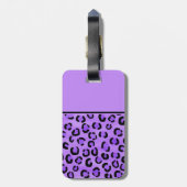 Lila Leopard-Druck-Gewohnheits-Monogramm Gepäckanhänger (Rückseite vertikal)