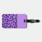 Lila Leopard-Druck-Gewohnheits-Monogramm Gepäckanhänger (Rückseite horizontal)