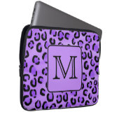 Lila Leopard-Druck-Gewohnheits-Monogramm Laptopschutzhülle (Vorne Rechts)