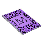 Lila Leopard-Druck-Gewohnheits-Monogramm Notizblock (Rechte Seite)