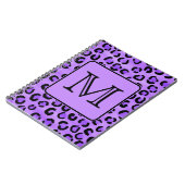 Lila Leopard-Druck-Gewohnheits-Monogramm Notizblock (Linke Seite)