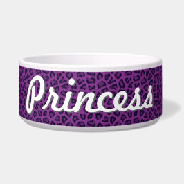 Lila Leopard-Druck-Haustier-Schüssel - besonders Napf