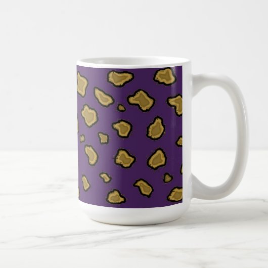 Lila Leopard-Druck-Kaffeekocher Tasse (Rechts)