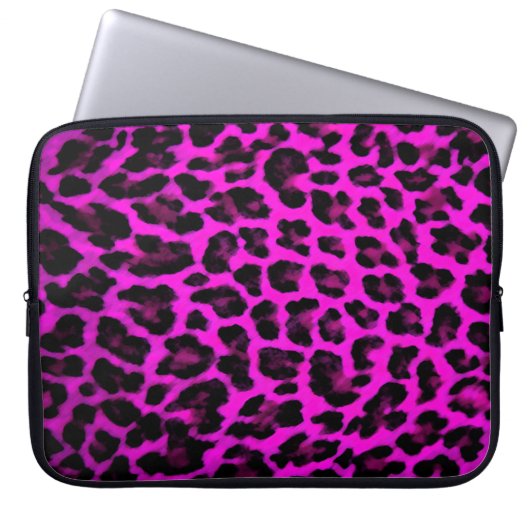 Lila Leopard-Druck-Laptop-Hülse Laptopschutzhülle (Vorderseite)