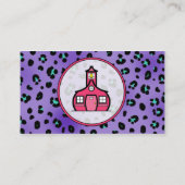 Lila Leopard-Druck-Lehrer-Mode-Geschäfts-Karte Visitenkarte (Rückseite)