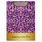 Lila Leopard-Druck mit Gold-Abzeichen Klemmbrett (Vorderseite)