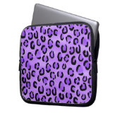 Lila Leopard-Druck-Muster Laptopschutzhülle (Vorderseite Links)