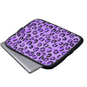 Lila Leopard-Druck-Muster Laptopschutzhülle (Vorne Knopf)