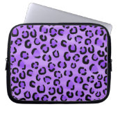 Lila Leopard-Druck-Muster Laptopschutzhülle (Vorderseite)