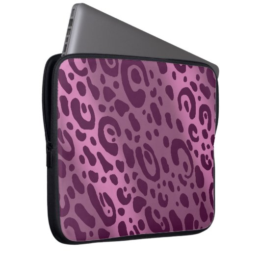 Lila Leopard-Druck-Neopren-Laptop-Hülsen Laptopschutzhülle (Vorne Rechts)
