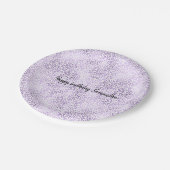 Lila Leopard-Druck personalisiert Pappteller (Schrägansicht)