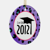 Lila Leopard-Druckerklasse von Abschluss 2012 Keramikornament (Rechts)