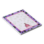 Lila Leopard Drucklehrer Notepad Notizblock (angewinkelt)