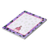 Lila Leopard Drucklehrer Notepad Notizblock (Rotiert)