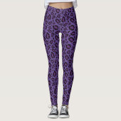 Lila Leopard-Druckmuster Leggings (Vorderseite)