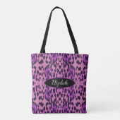 Lila Leopard-Druckmuster Monogramm Tasche (Rückseite)