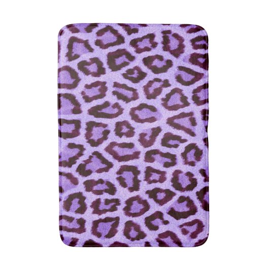 lila Leopard-Druckmuster - Wildfun Prock Badematte (Vorderseite Vertikal)