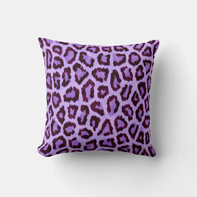 lila Leopard-Druckmuster - Wildfun Prock Kissen (Vorderseite)