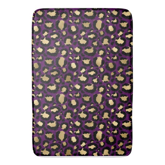 Lila Leopard/Gepard-Bademantel Badematte (Vorderseite Vertikal)