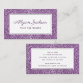 Lila Leopard Glitzer Business Card Visitenkarte (Vorne/Hinten)
