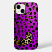 Lila Leopard Glitzer iPhone Mate Tough Case (Rückseite)