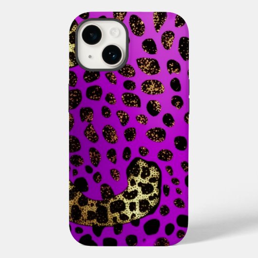 Lila Leopard Glitzer iPhone Mate Tough Case (Rückseite)