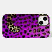 Lila Leopard Glitzer iPhone Mate Tough Case (Rückseite (Horizontal))