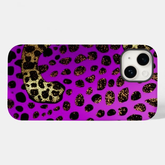 Lila Leopard Glitzer iPhone Mate Tough Case (Rückseite (Horizontal))