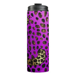 Lila Leopard Glitzer Thermal Tumbler 12oz Thermosbecher