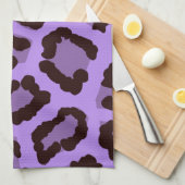 Lila Leopard Handtuch (Viertel Falte)