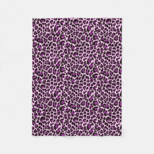 Lila Leopard-Haut-Druck Fleecedecke
