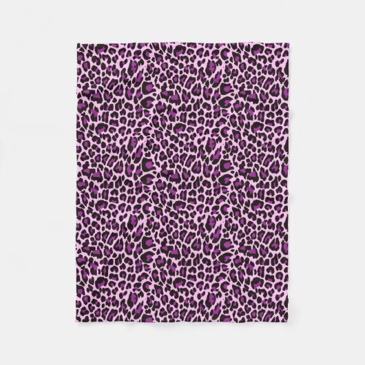 Lila Leopard-Haut-Druck Fleecedecke (Vorderseite)