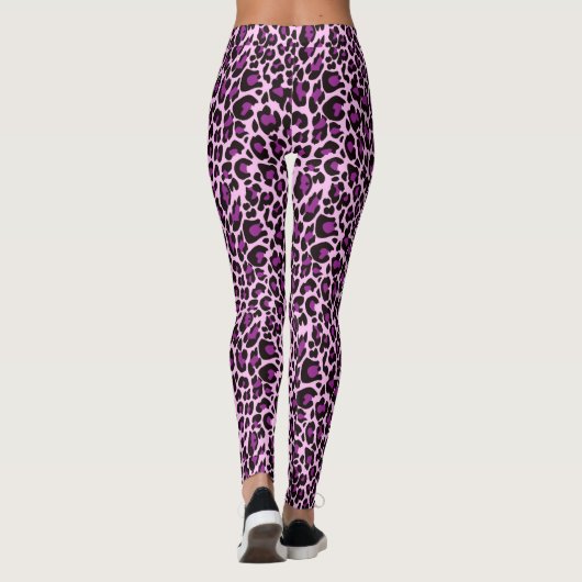 Lila Leopard-Haut-Stellen Leggings (Rückseite)