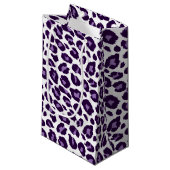 Lila Leopard Kleine Geschenktüte (Vorderseite Schrägansicht)