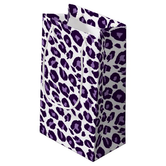 Lila Leopard Kleine Geschenktüte (Rückseite Schrägansicht)