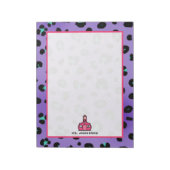 Lila Leopard-Lehrer Notizblock (Rotiert)