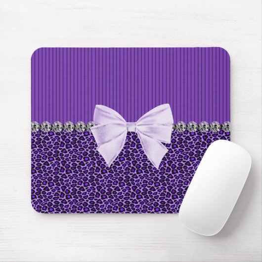 Lila Leopard mit dem eleganten bling Mousepad (Mit Mouse)
