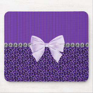 Lila Leopard mit dem eleganten bling Mousepad